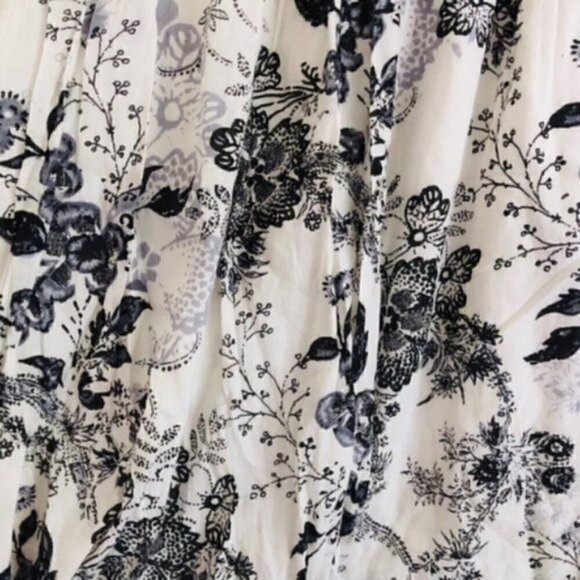 Chaudry KC Dress S Bubble Embellished Sequin Floral Print Black White - Picture 4 of 9